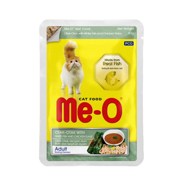 Meo Pouch Wet (80gr) - Adult Otak Otak White Fish with Chicken Flake