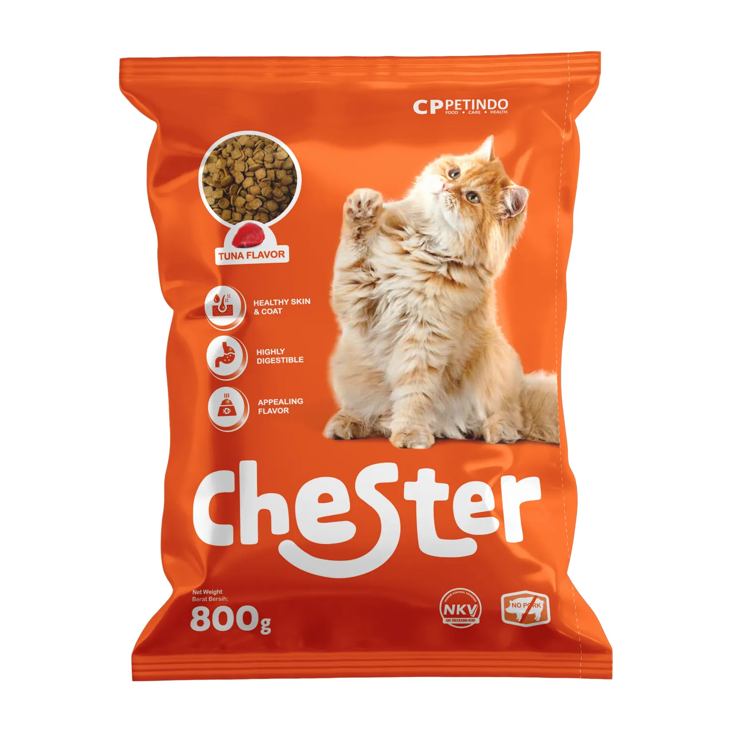 Chester Tuna Cat Food Kibble Persegi
