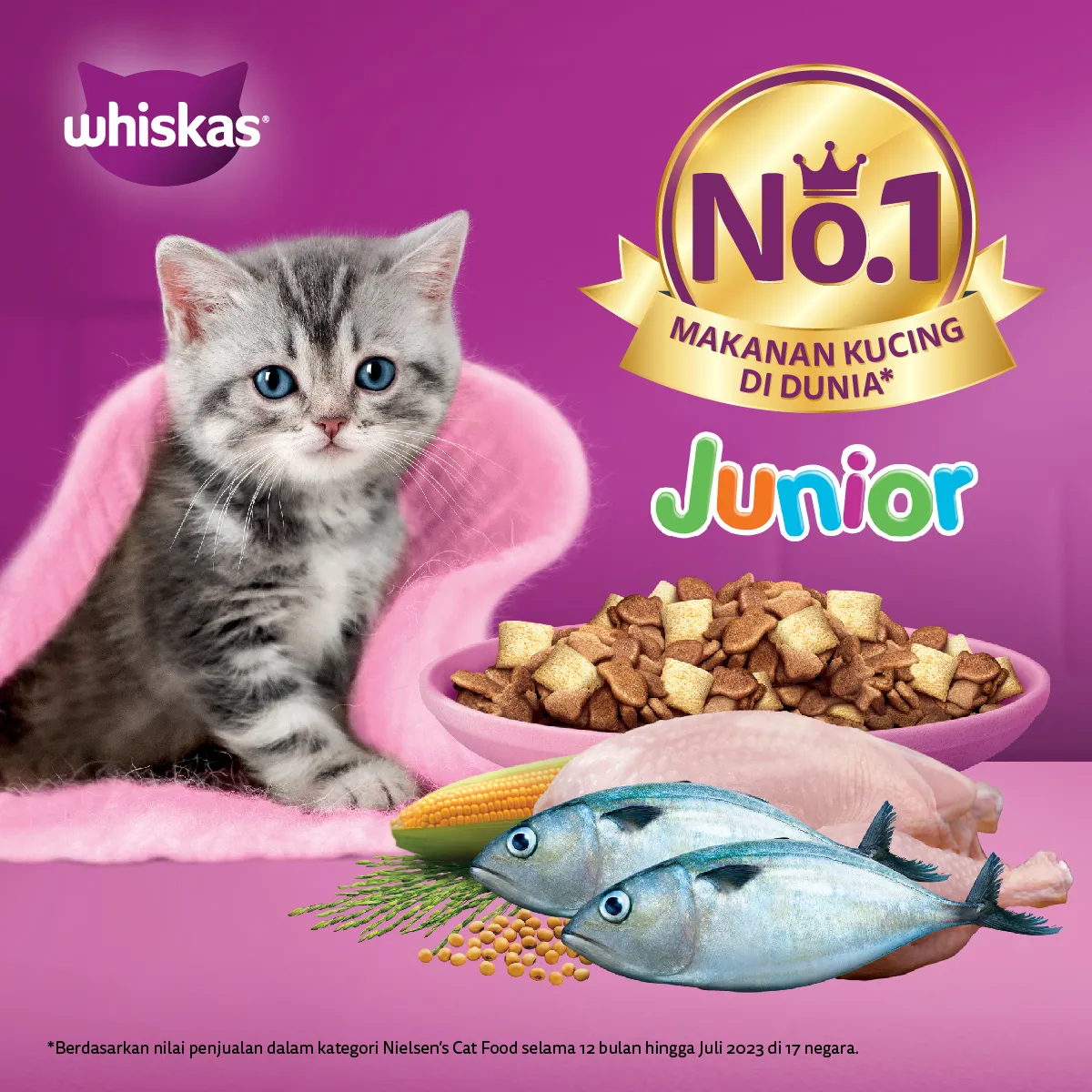 Whiskas Dry Junior (1.1kg) - Mackarel - Image 3