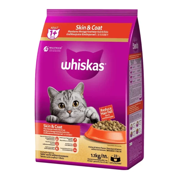 Whiskas Dry Skin & Coat rasa Ayam & Salmon